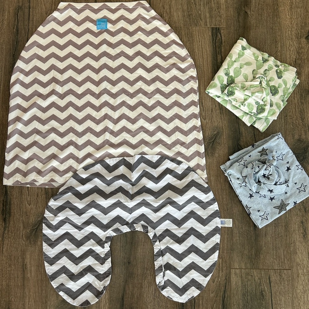 Nursing Cover and Pillow Set and Swaddle Sets